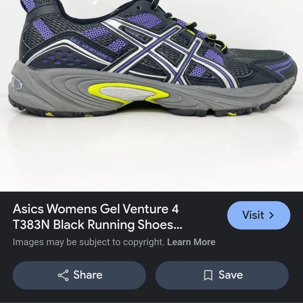 Asics Black and Purple Sneakers with Rugged Tread